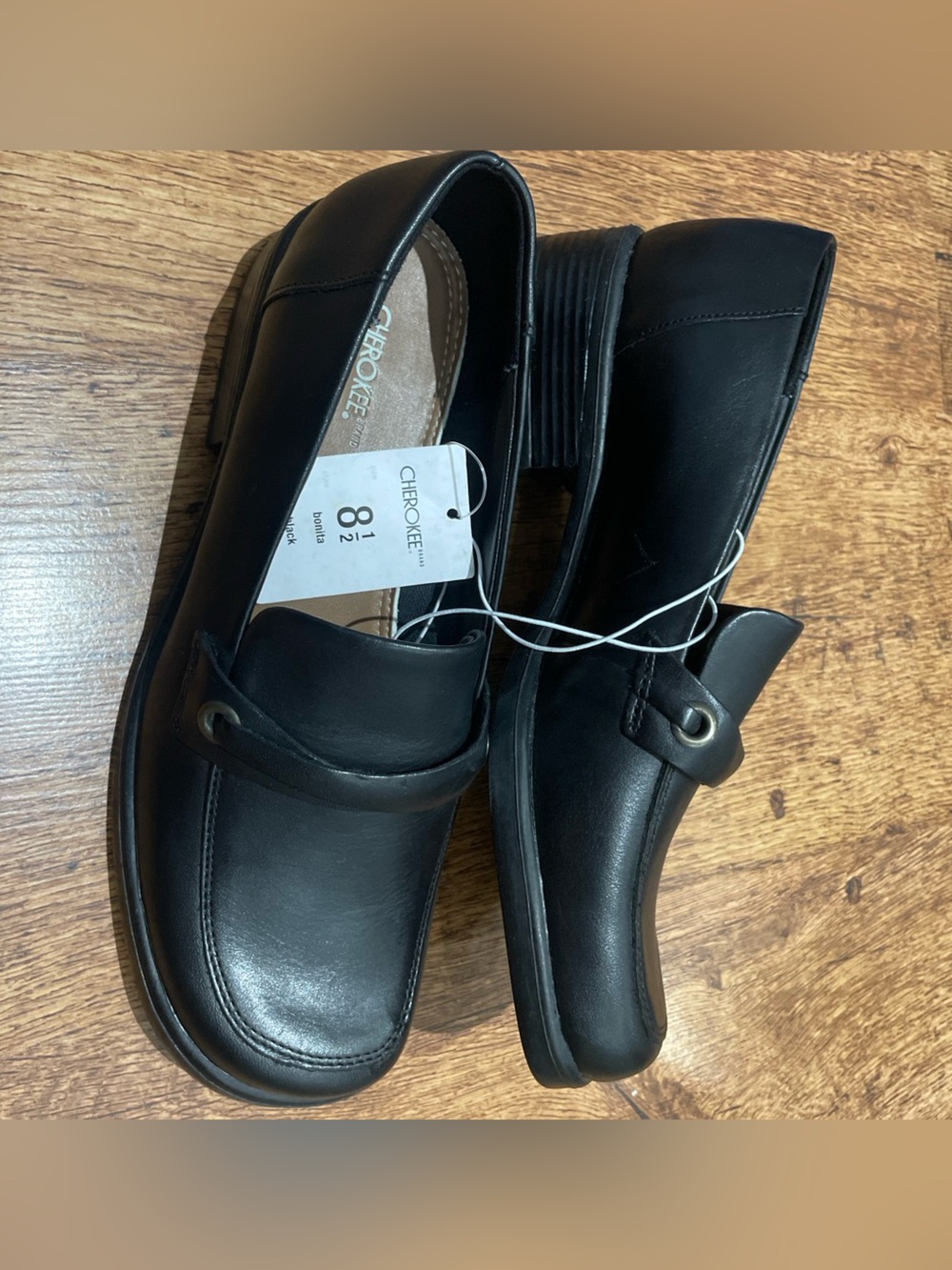 Cherokee Black Women's Slip-On Loafers with Metal Eyelet